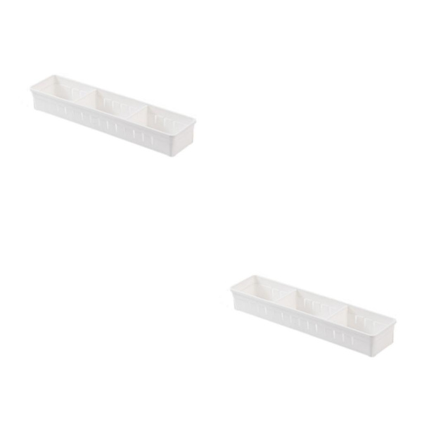 1/2 Multi Förvaringslåda Skrivbord Enkelt och snyggt White small size 2PCS