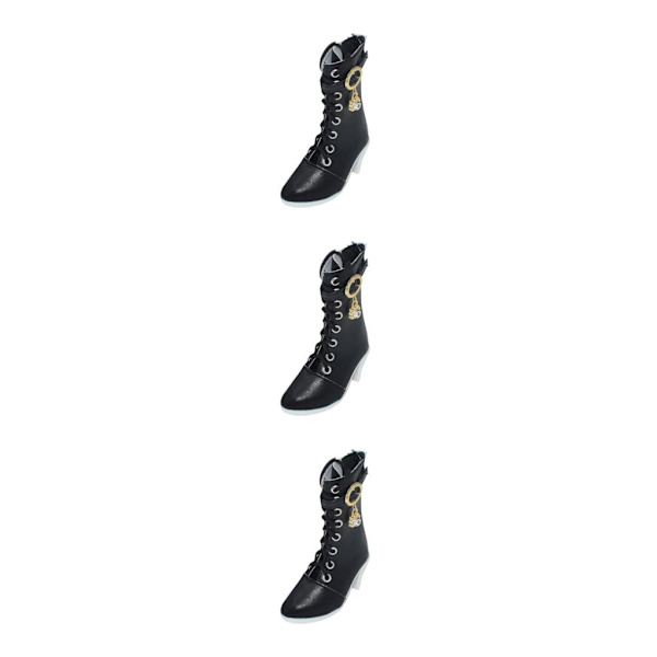 1/2/3 Högklackade Skor Modekläder för 1/3 För BJD Doll Black 7.5 x 3 x 7.5cm 3Set