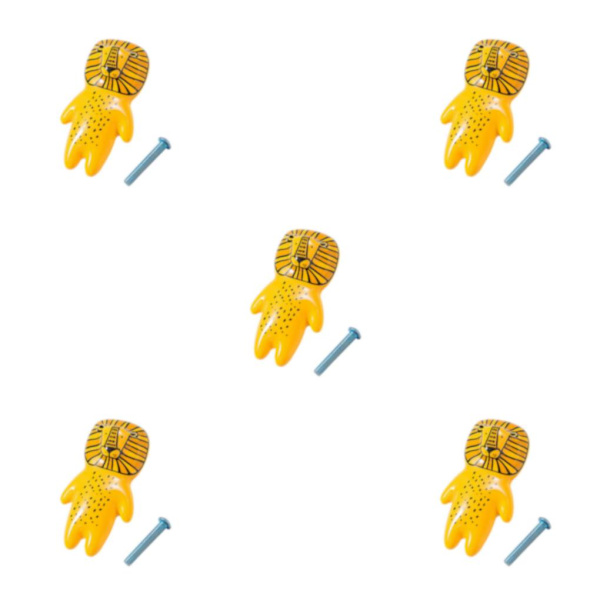 1/2/3/5 Kompakta och lätta knoppar för byrålådor Enkelt lion 5Set