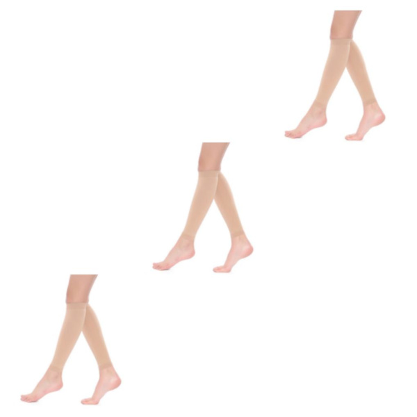 1/2/3/5 Dam S Calf Compression Strumpor Bekväma och skin color XL 3Set