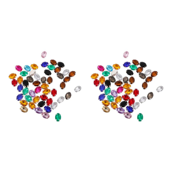 1/2/3 50 st 10*14 mm Oval Ellips Akryl Rhinestone Button Mix 2Set