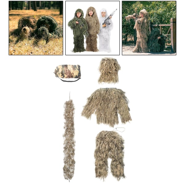 Forest Camouflage Children Ghillie Suit för Wargame Photography Brown for 110~140CM