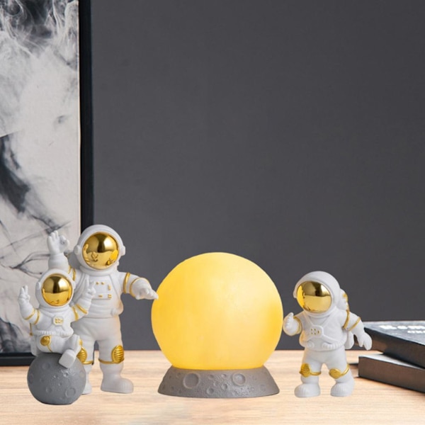 1/2/3/5 4st Astronautfigurer Set Heminredning Söt Sstronaut Gold Yellow 1Set