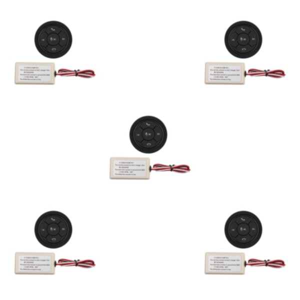 1/2/3/5 Universal Wireless Bluetooth Media Button 7 Key for För Black 46x12mm 5Set