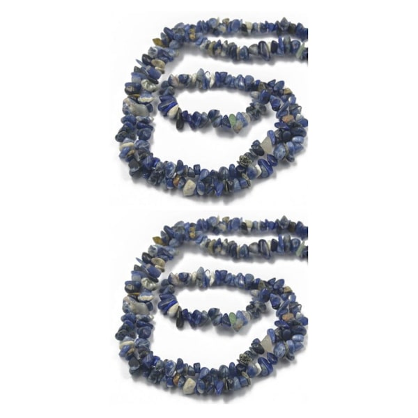 1/2/5 Natursten friformsspån Lösa ädelstenspärlor Strand Sodalite 2Set