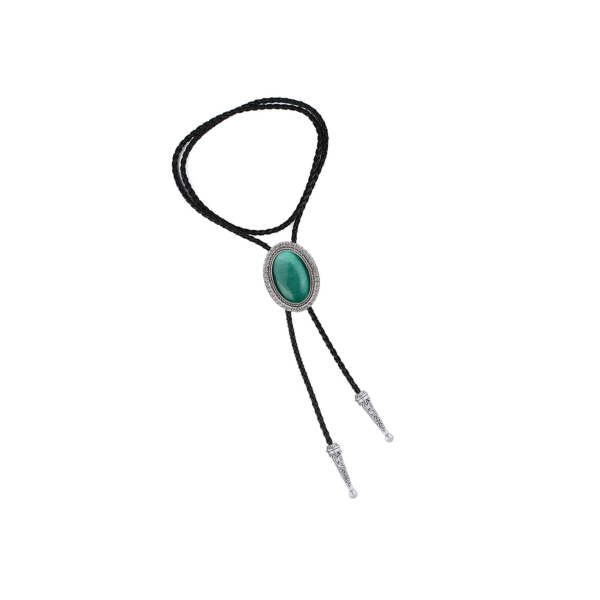 1/2/3/5 Bolo Tie för män Halsband Western Necktie Shirt Chain Dark Green Opal 100cm 1Set