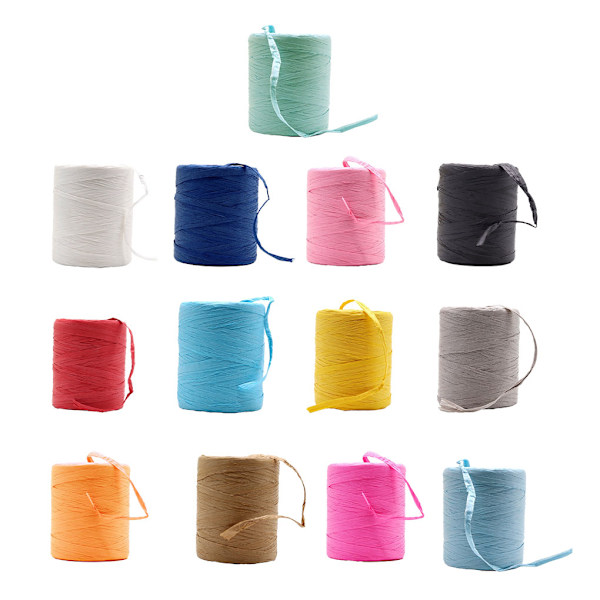 1/2/3/5 Bred applikation Vackra DIY-projekt med Raffia-garn white 1Set