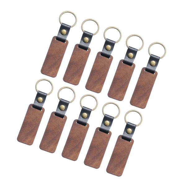 1/3/5 10x trä nyckelring blanketter printed med nyckelbrickor för Rectangle 1Set