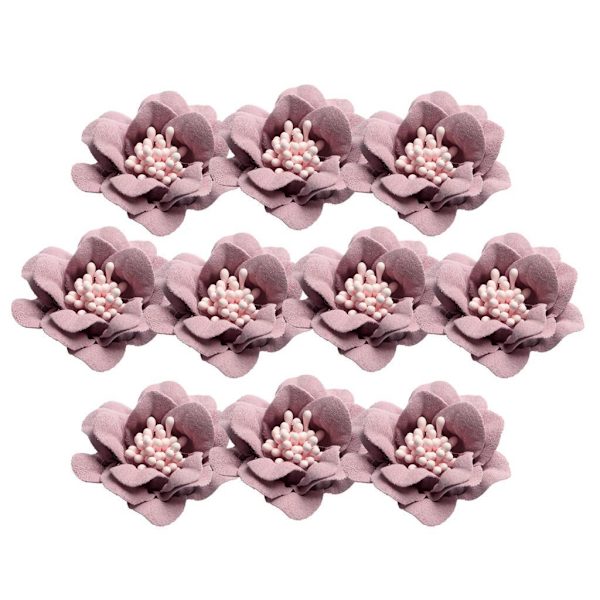 1/2/3/5 10 stycken Camellia Flower Heads för gör-det-själv-hårtillbehör Light purple 4.5cm 1Set