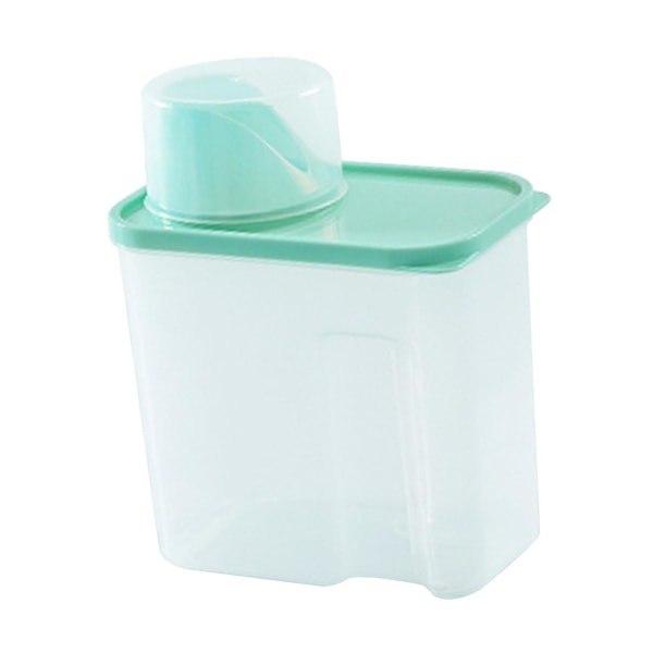 Tvättpulverbehållare Klar tvättpulverförvaringslåda för 2L Green