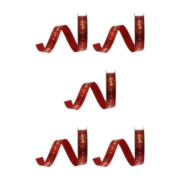 1/2/3/5 Grattis på födelsedagen band DIY presentförpackning för tårta box Red 20Yard 1.5cm 5Set