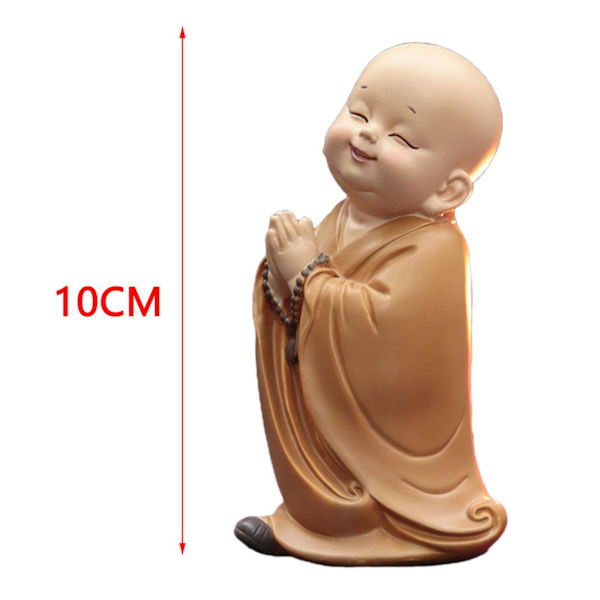1/2/3 Söt Buddha Staty Monk Figurine Ornament Little för stand hands together height 10cm 1Set