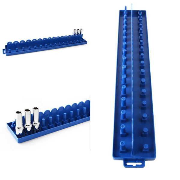 1/2 Socket Organizer Hållare Rack Sleeve Förvaringsfäste Verktygslåda Blue Metric L 1Set
