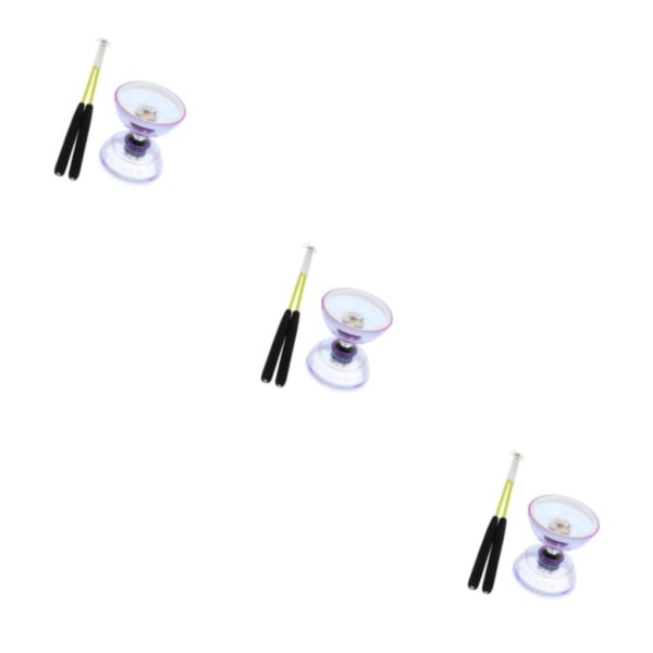 1/2/3 Trippellagerljus Diabolo med handstickssnöre Purple 13cm 3PCS