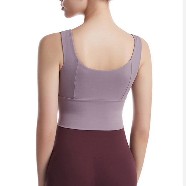 1/2/3 Womens Front Zip Sport BH För bekväma vadderade Shapewear Light Violet S 1Set