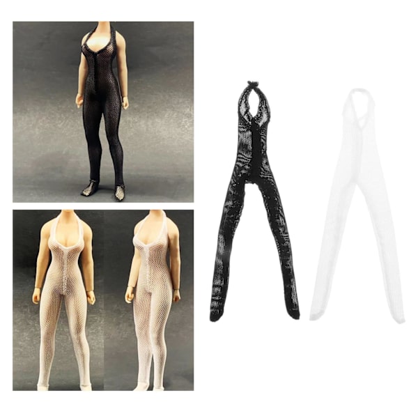 1/2/3 1:12 Jumpsuit Kläder för kvinnor för HT Action Figure Kläder White 13.6cm 1Set