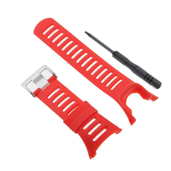 1/2/3 hållbara armbandsur i gummi för För Suunto Ambit3 Silver Red 24mm 1 Pc