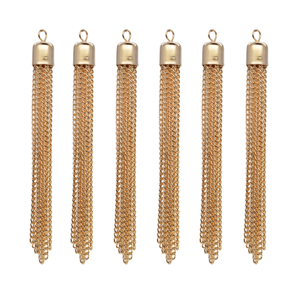 1/2/3/5 6 delar Handgjorda Boho Long Chain Tofshängen Light gold 5Set