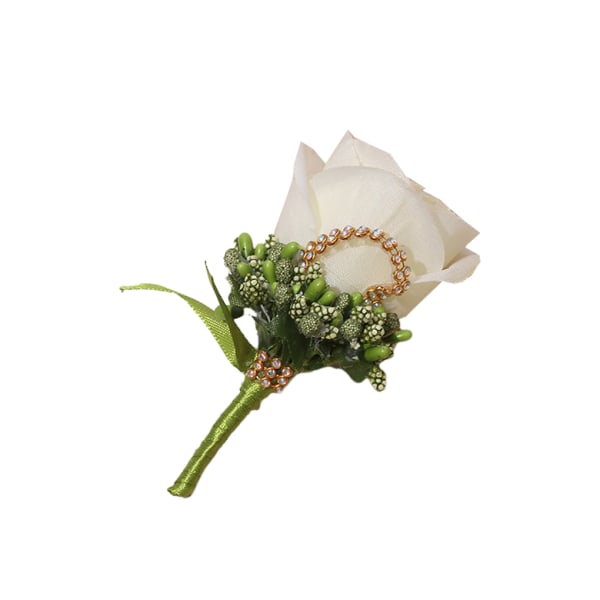 Bröllop Boutonniere säkra och återanvändbara brudgumstillbehör Broscher Green