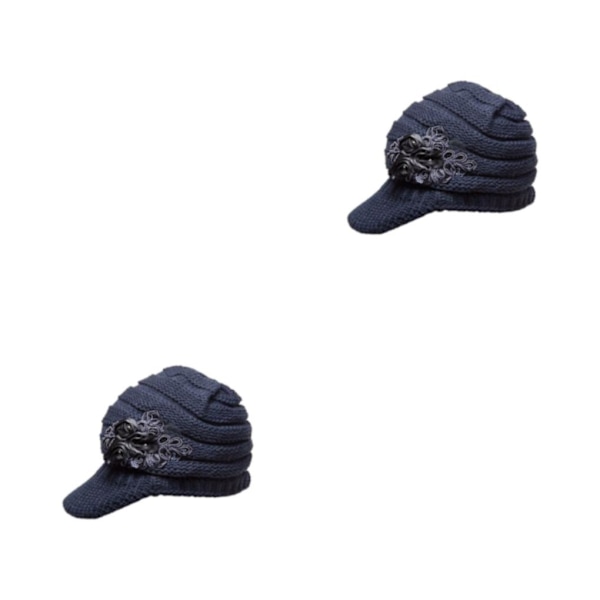 1/2/3 Snygg ullhatt för moderiktiga och varma vinterkläder dark grey 2Set