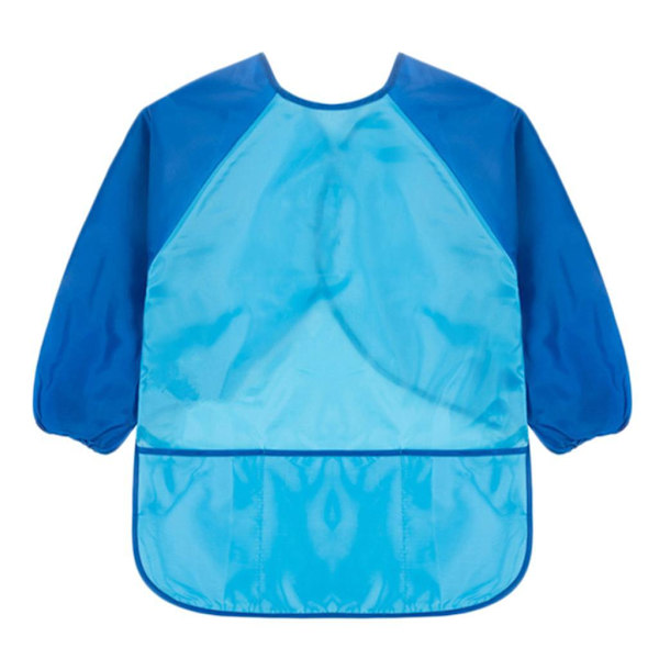 1/2/3 Barn Förkläde Långärmad Målning Ritning Vattentät Smock Dark Blue Sleeve L 1Set