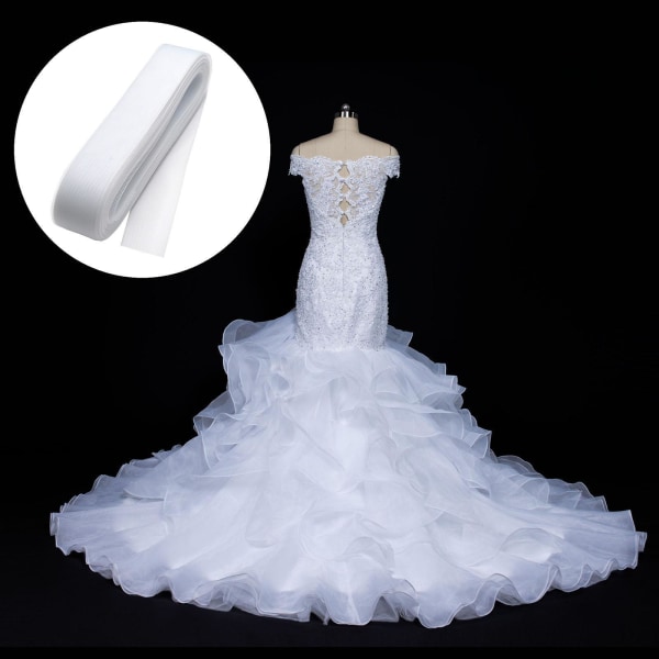 1/2 styv krinolin tagelfläta bröllopsklänning i Millinery White 4cm 1Set