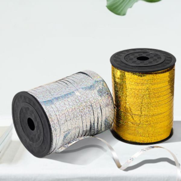1/2/3/5 Golden Curled Ribbon Plast Robust och hållbar för silver ribbon Laser 1Set