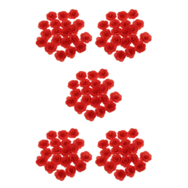 1/3/5 20 stycken Silk Rose Flower Head Bud DIY Craft Bröllop Red 4cm 5Set