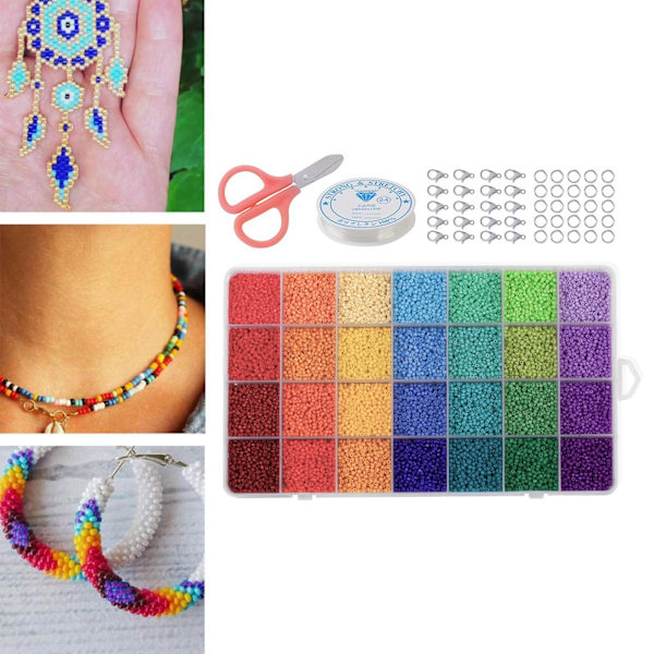 1/2 Mini Beads Set Hummerspännen Seed Bead för smyckestillverkning 1Set