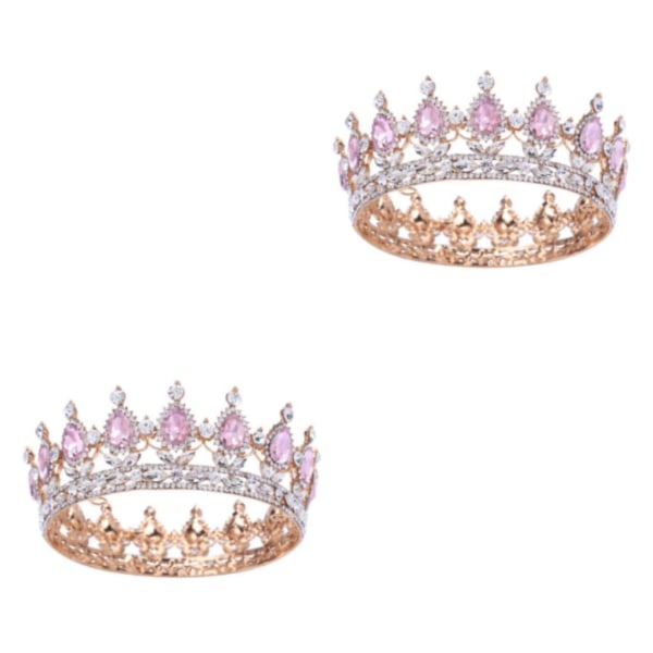 1/2/3/5 legering utsökt hantverk och delikat mönster strass Gold  + pink 2Set