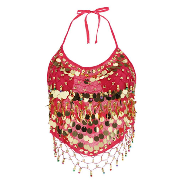 1/2/3 Magdanskostymer BH Halter Top Sequin Performance Rosy 1Set