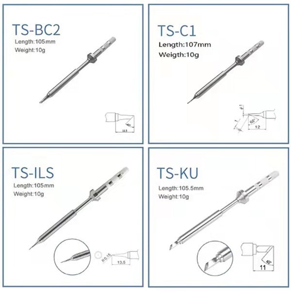 1/5 mini lödkolv för intelligent underhållshushåll 4 Soldering Iron Tip 1 Pc