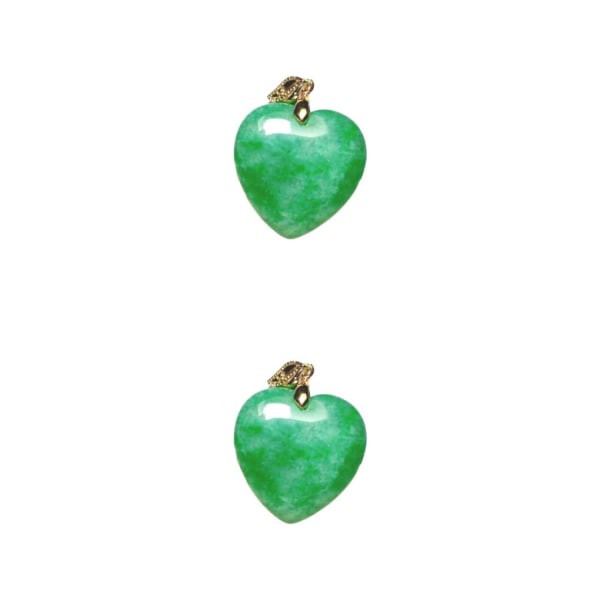 1/2/3/5 Vackert och elegant grönt Jade hjärta halsband hänge gold 2Set