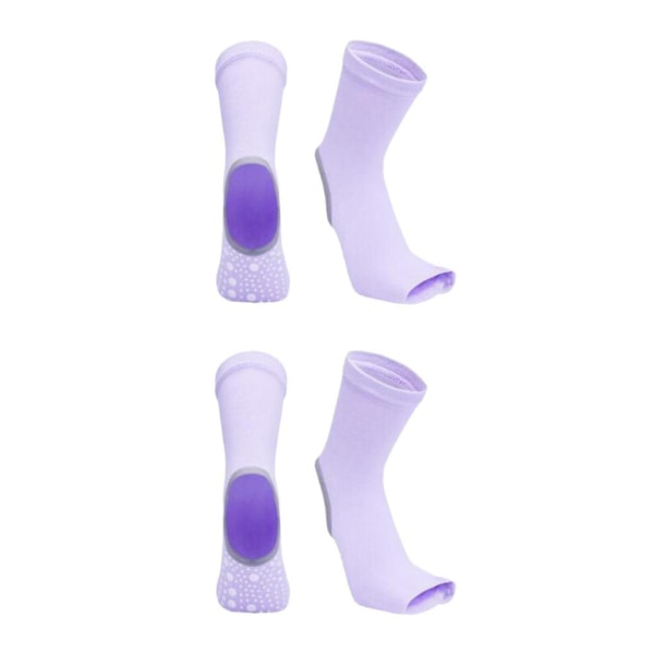 1/2/3/5 Yoga Socks Dam Tålös Non För Slip Gummi Grip Heel Purple 24x13cm 2Set