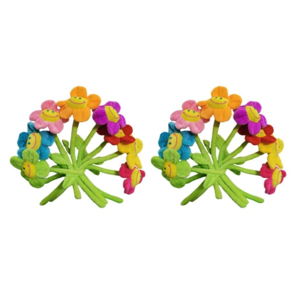 1/2 8-delad plyschblomma böjbara stjälkar Gardinspänne 2Set