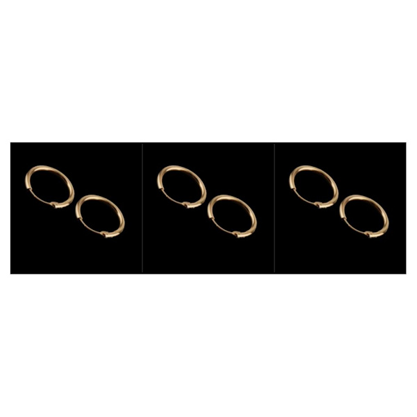 2/3 12 mm x 1,5 mm gångjärnsförsedda sovörhängen Hoops Kopparörhängen 3Set