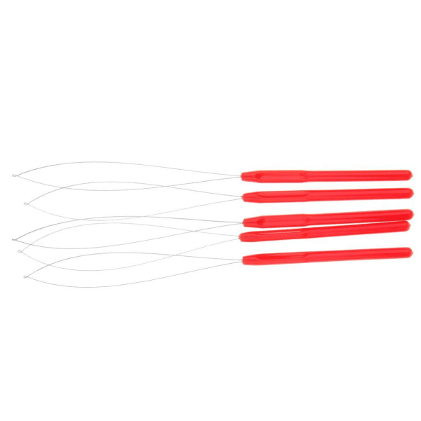 1/2/5 hårförlängningsögla nålträdare tråddragande krokverktyg Red 1Set