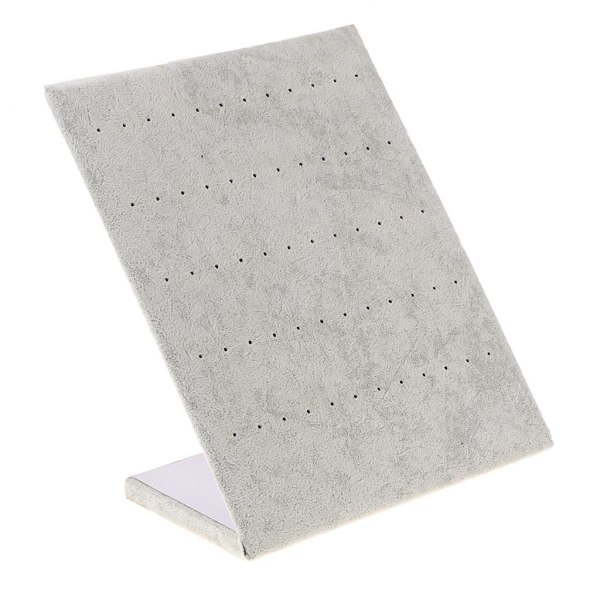 L-formad Stativ Sammetsbräda Örhänge Dingle Stud Holder Display Gray 22x20x10.5cm