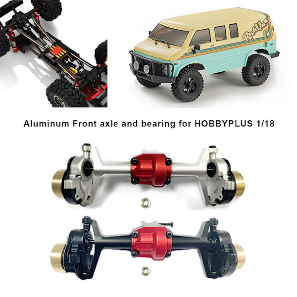 1/2/3/5 framaxel i aluminiumlegering för 1/18 HOBBYPLUS CR18P Rock Black 5Set