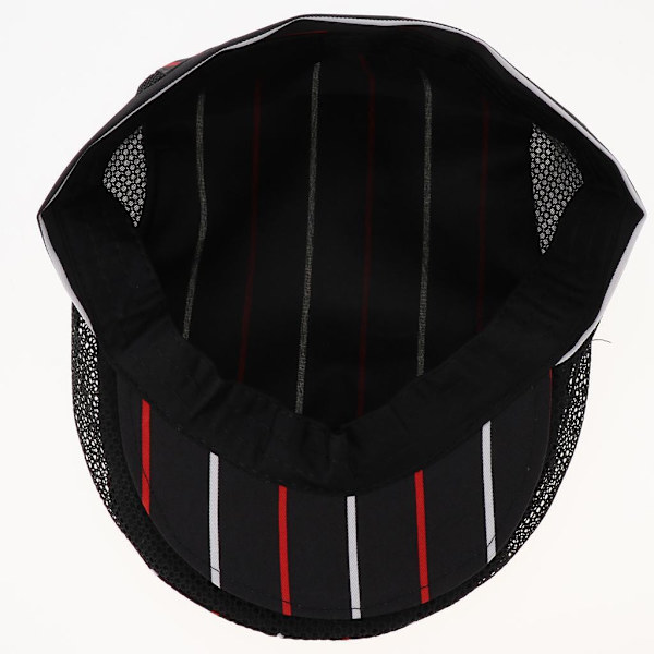 1/2 Kock Hatt Spis Cap Servitör Baker Head Wrap Restaurang Arbete Red Stripe 56-60cm 1Set