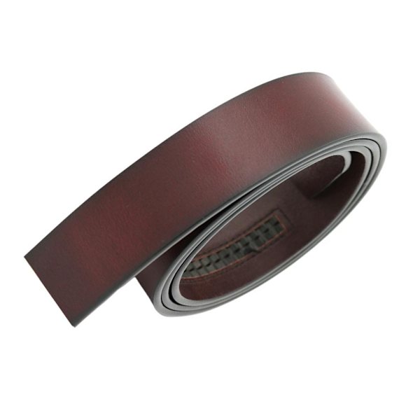 1/2 Vintage läderrem Automatiskt spänne Inget spänne Casual Red Brown 125cm 1Set