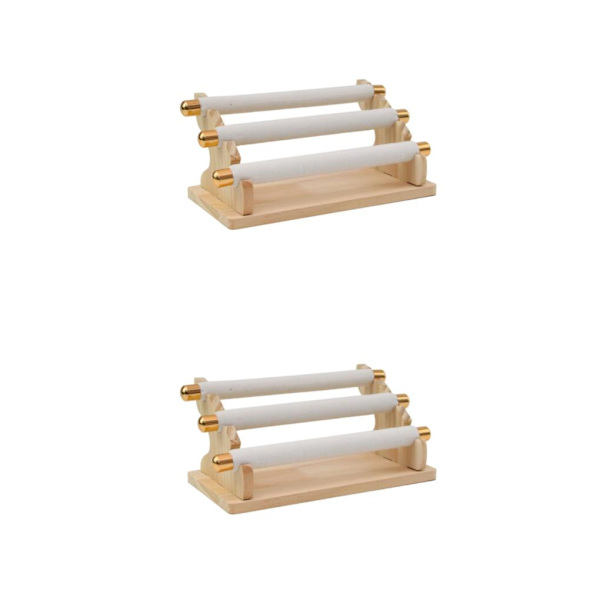 1/2/3 Fristående Ringar Display Hållare Showcase Hållare för hemmet White 20 x 10 x 9.5cm 2PCS