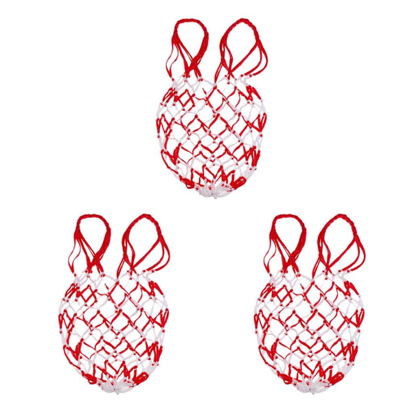 1/2/3/5 Basket Ball Carry Mesh Förvaring Nätpåshållare White Red 3PCS