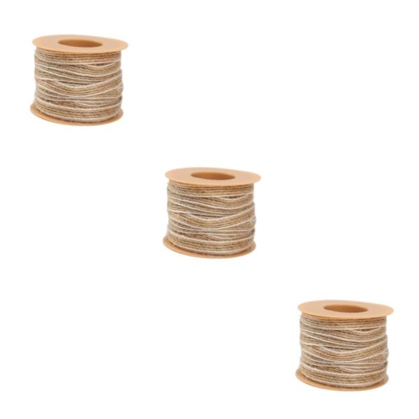 1/2/3/5 Naturlig jute Burlap Ribbon Home Craft Present Souvenir 5mm 3Set