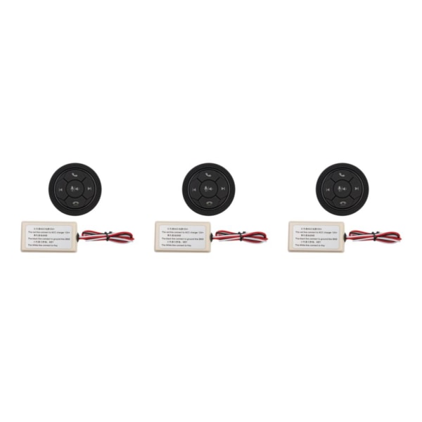 1/2/3/5 Universal Wireless Bluetooth Media Button 7 Key for För Black 46x12mm 3Set