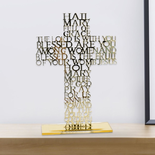 1/2/3/5 Stående krucifix Jesus Scriptures Cross Bön Gold 20cm 1Set
