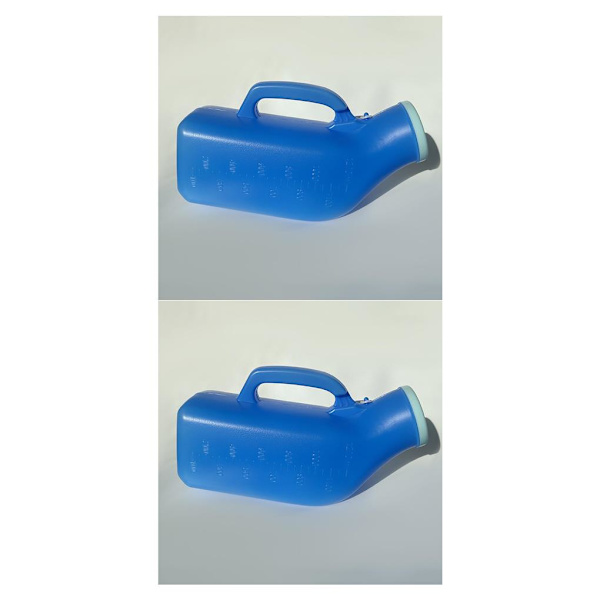1/2/3 flaska för äldre läckagesäker med cover för sängliggande patient Blue 1200ML 2PCS