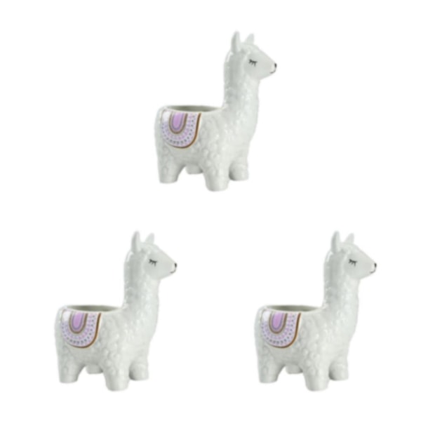 1/2/3 Animal Shape Krukor - Snygg hållbar keramisk blomväxt Alpaca white 3PCS