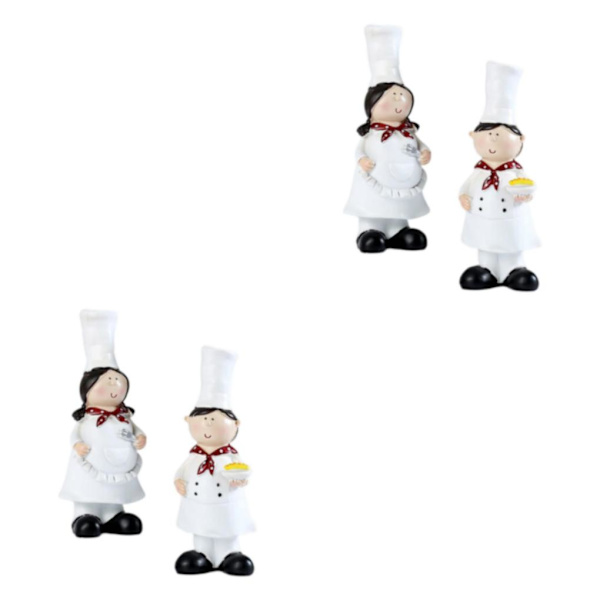 1/2 2 delar Par Kock Figurine Skulpturer Cook Staty 2Set