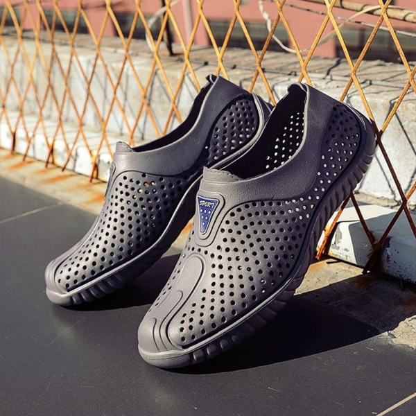 Andas Herr Tofflor Hollow Beach Shoes Mode Sandal Gray 45